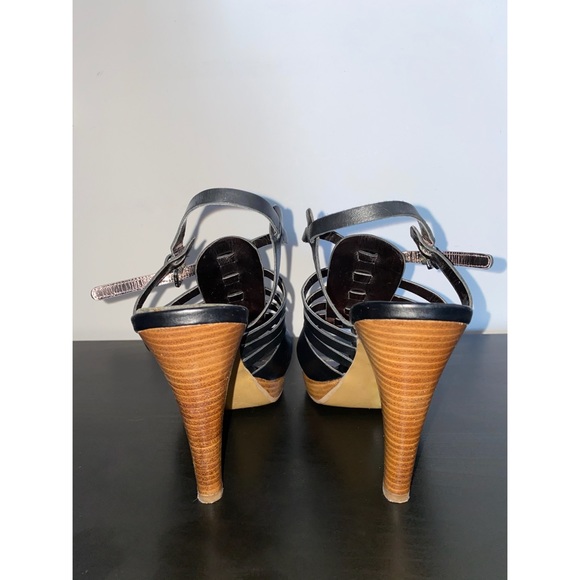 Tahari Black Open Toe High Heels - Picture 3 of 4